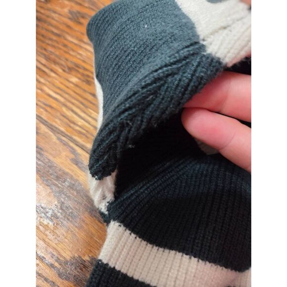 Universal Standard Better-Than-Wool Cardigan in Forest Green/cream stripe sz Med - Picture 6 of 6